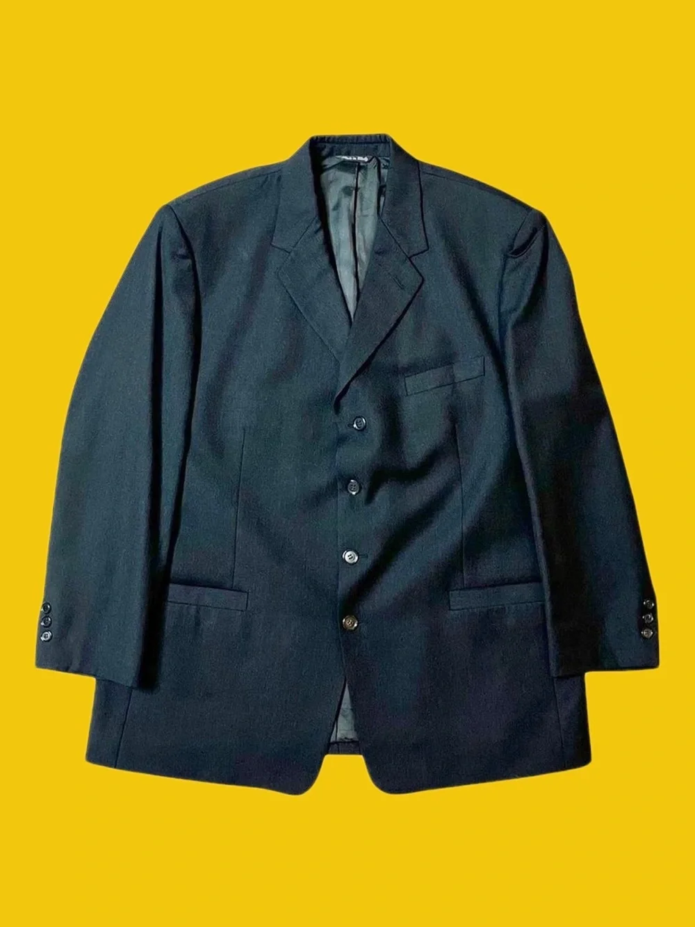Riserva Made in Italy 100% Wool Black Blazer Sport Coat 46R